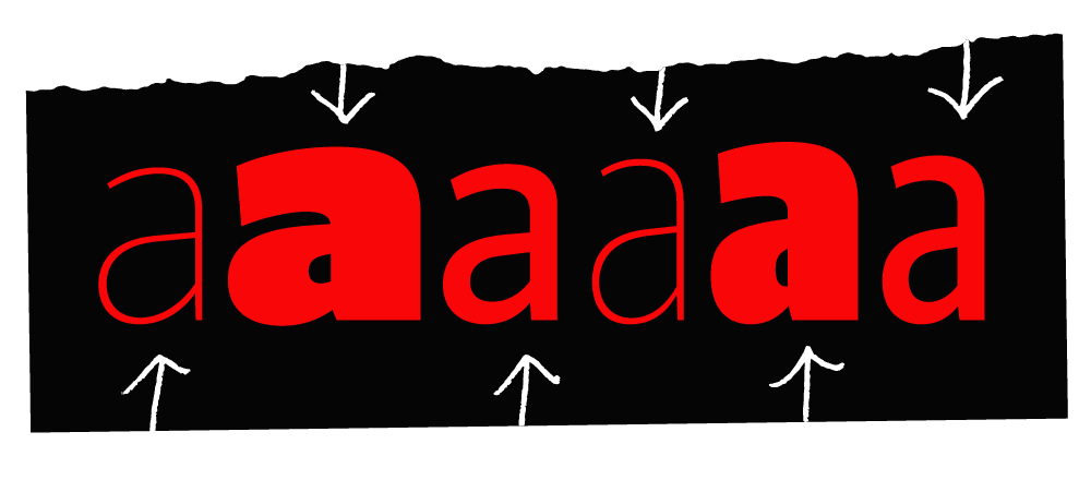 Parclo Sans has a wide variety of voices. These are all examples of the letter ‘a’ from different fonts in the Parclo Sans family.